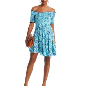 Poupette St Barth Soledad Floral Print Smocked Mini Dress